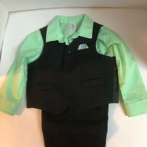 Toddler Boys 18 mo Green/Black 3-Piece suit
